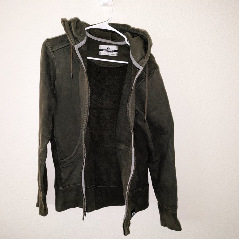 American Giant Green Classic Full Zip Hoody